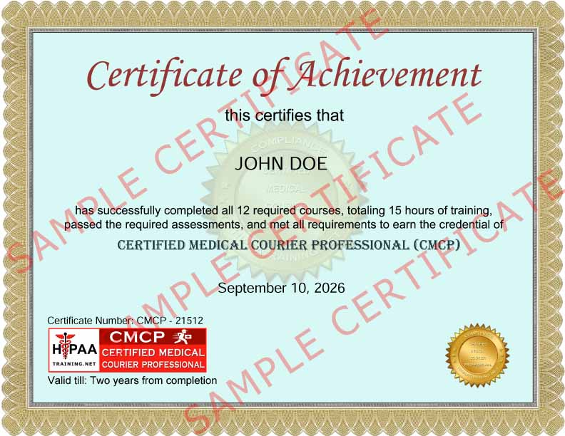 Certified Medical Courier Professional Certificate